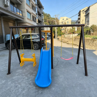 Ensemble de balançoires en plastique pour enfants, équipement de terrain de jeu extérieur, balançoire extérieure à deux places pour enfants, parcs et centres de jeux