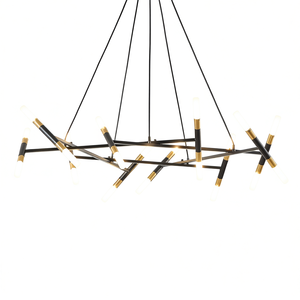 Lampadario Moderno a Sospensione 41 Pollici, Design a Rami Neri e Dorati, Altezza Regolabile per Sala da Pranzo e Soggiorno - Product Image 1