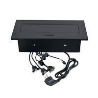 Base épaissie Empiècement noir Prise de courant standard allemande cachée avec chargement USB pour table de conférence