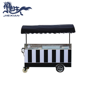 JX-CC180 Carrito de Comida Callejero con Estructura de Aluminio y Acero Inoxidable, Máquina Expendedora de Café, Crepas y Tacos, 110V/220V, para Comida Rápida - Product Image 3