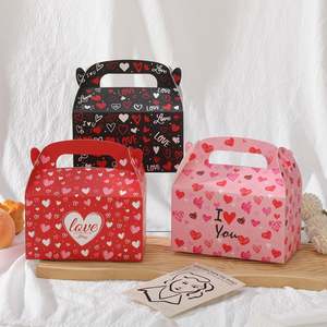 Caja de Regalo Moderna para Comida y Aperitivos para el Día de San Valentín o Bodas, de Cartón Blanco Plegable con Diseño de Corazón y Texto 'Te Amo', Fácil de Transportar - Product Image 4