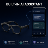 Lunettes Intelligentes 4K avec Caméra IA, Objectif HD 20MP, Traduction en Temps Réel, Assistant Vocal IA, Audio Ouvert, Stabilisation 6 Axes, Étanchéité IP66
