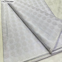 Tissu en dentelle suisse en coton brodé de fleurs nigérianes, vente en gros, bleu, 100% coton