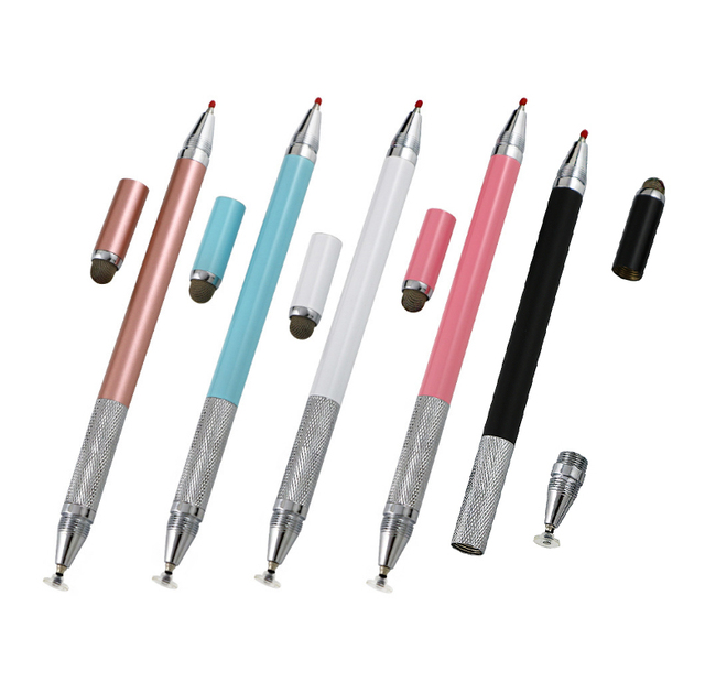 3 in 1 Universal Sensitive Drawing Fiber Precision Capacitive Stylus Pen Fine Point Disc Cloth Tip Pointed for Tablet Cell Phone