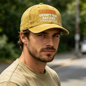 Cappellino da Baseball Personalizzato in Stile Euro-Americano con Ricamo di Avvertenze, Visiera Curva in Cotone, Finitura Vintage Lavata e Invecchiata - Product Image 3