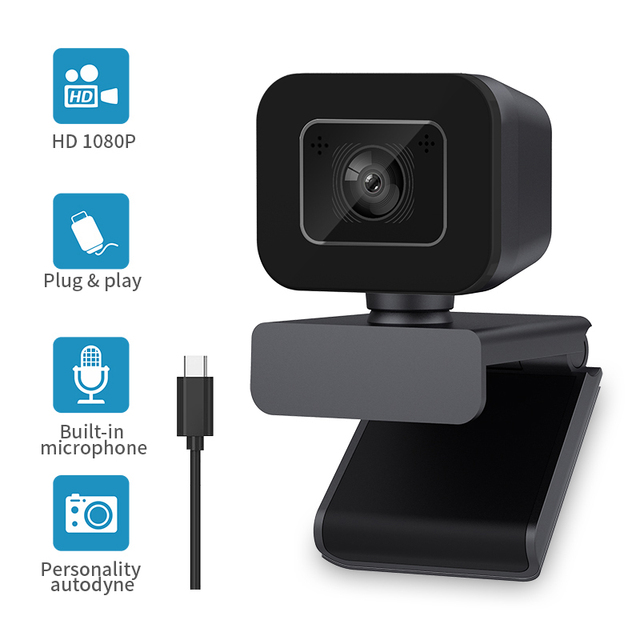 1080p Fixed Focus Full Hd Webcam With Microphone Type-C Port Pc Camera Webcam Streaming Joy-Con 2 Switch Gaming