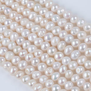 ไข่มุกน้ำจืดเคชิธรรมชาติ ขนาด 9-10 มม. รูปไข่ สีขาว แบบหลวม สำหรับทำสร้อยคอ DIY - Product Image 5