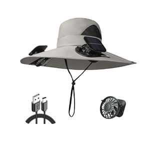 Sombrero <span class=keywords><strong>de</strong></span> enfriamiento con energía solar con ventilador Protección UV Sombrero <span class=keywords><strong>de</strong></span> Sol <span class=keywords><strong>de</strong></span> ala ancha para acampar al aire libre Senderismo Pesca Jardinería Actividades <span class=keywords><strong>de</strong></span> playa - Product Image 6