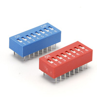 Interruptor DIP de Cobre IP41 DPST/DPDT de 2.54mm de Paso, 2-10 Pines, Montaje en PCB, Enchufable, SMT/SMD, Orificio, 50V 0.2A, para Electrónica DIY Arduino