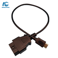 Cable OBD2 de 16 pines personalizado de fábrica con conector macho J1962 Cable de diagnóstico OBD para automóviles para aplicaciones electrónicas de automóviles