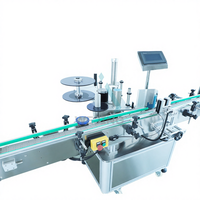 Machine d'étiquetage automatique linéaire électrique avec PLC et boîte de vitesses pour bouteilles rondes, emballages métalliques et plastiques