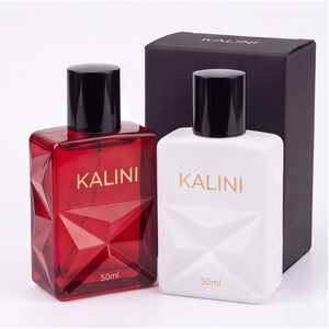 Envase de Vidrio Cuadrado de Lujo de 50 ml con Logotipo Impreso, Botella de Perfume Vacía con Cuello Corto para Fragancias del Hogar, con Caja - Product Image 2