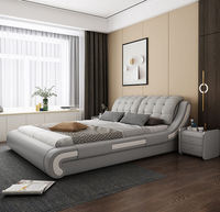 Camas Tapizadas de Lujo con Almacenamiento, Cama Doble de Cuero Tamaño King, Muebles de Dormitorio Modernos en Oferta