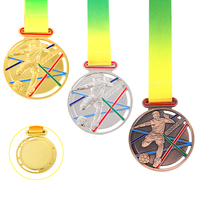 Médailles et trophées en alliage de zinc de sport personnalisés en or, argent et bronze, prix de compétition sportive scolaire, médailles de football bon marché en usine JZ