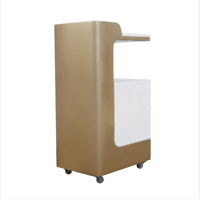 Chariot de manucure mobile de luxe pour salon de beauté, chariot de pédicure mobile avec 2 tiroirs
