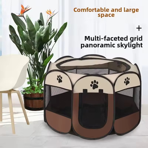 Parc <span class=keywords><strong>pour</strong></span> animaux de compagnie pliable portable en gros, niche <span class=keywords><strong>pour</strong></span> chat, tente octogonale, fermeture à glissière, gain de place <span class=keywords><strong>pour</strong></span> les chats et les chiens, utilisation en intérieur - Product Image 4