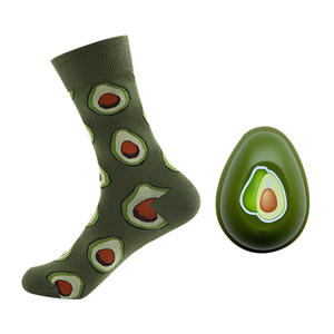 Chaussettes drôles à la mode unisexe boîte cadeau emballage personnel hommes femmes coton chaussettes équipage restauration rapide Burger frites fruits - Product Image 2