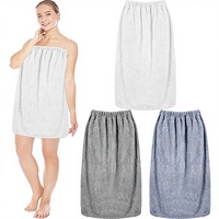 Lot de 3 Peignoirs en Velours Corail pour Femme, Robe de Bain Intégrale avec Fermeture Ajustable et Dessus Élastique, Doux et Moelleux