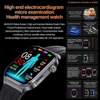 ET588 1,95 pulgadas pantalla AMOLED voz BT llamada salud de las mujeres Monitor de ritmo cardíaco rastreador de sueño impermeable deporte reloj inteligente ET588