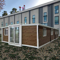 Maison conteneur préfabriquée moderne en panneaux sandwich respirants, maisonnette extensible, portable et pliable, 20ft 40ft, Villa Entry