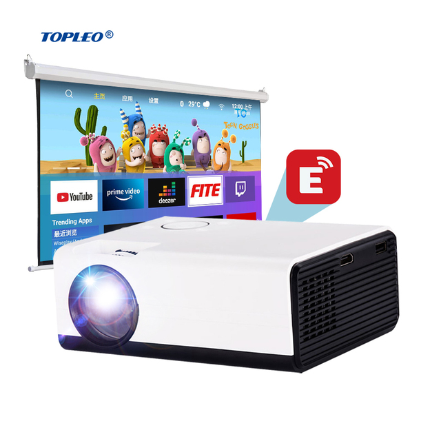 Smart Tv Projector T01-A  Mini Mobile Hd Projector Portable Android 9 Home Theater China Video Projector for Gift for Sale
