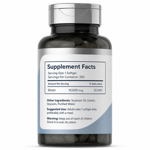 Capsule de biotine en gélule souple certifiée végane de qualité supérieure, complexe de kératine et d'acide hyaluronique à 99 % de pureté, personnalisable pour les cheveux et les ongles - Product Image 6