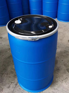 Fût en plastique <span class=keywords><strong>bleu</strong></span> de 200 kg avec anneau métallique, épaissi, à large ouverture, capacité de 200 L, résistant aux acides et aux alcalis, pour le stockage de produits chimiques et d'huiles - Product Image 4