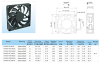 XHX8010S 80*80*10mm ventilateur de refroidissement axial DC ventilateur sans brosse