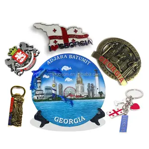 Souvenir personalizzati Souvenir con magnete da frigo in poliresina 3D in metallo a tema Georgia