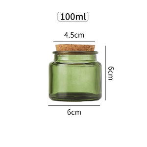 LingKa 3OZ 4OZ Cylinder Clear Amber Green Thick Silk <b>Screen</b> Printed Empty Glass Candle Jars with Cork Lid for Christmas - Product Image 3