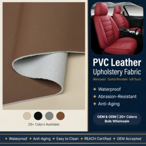 Rollo de Cuero Sintético PVC, Material de Tela de Cuero Sintético para Asientos de Auto, Muebles, Bolsos, Decoración de Paredes - Product Image 1
