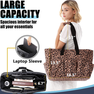 Bolso grande de playa para mujer, <span class=keywords><strong>bolsa</strong></span> de mano con 13 bolsillos, para el <span class=keywords><strong>trabajo</strong></span> - Product Image 5