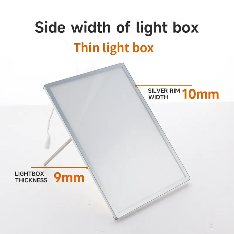 Portable LED Poster Factory Custom A1 A2 A3 A4 A5 LED Menu Light Box Pull-out Advertising Box with Tempered Glass Panel