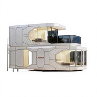 Hôtels cylindriques préfabriqués écologiques de luxe léger en acier, à double paroi, intégrant des maisons capsules spatiales