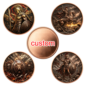 Moneta commemorativa rotonda personalizzata da 1 oz in rame puro 999, con guerriero spartano dell'<span class=keywords><strong>antica</strong></span> Roma, in metallo, souvenir, all'ingrosso dalla fabbrica - Product Image 1