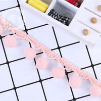 2cm de haut élastique grande boule droite grande boule de fourrure triangulaire dentelle chapeau écharpe rideau vêtements accessoires dentelle bricolage matériaux