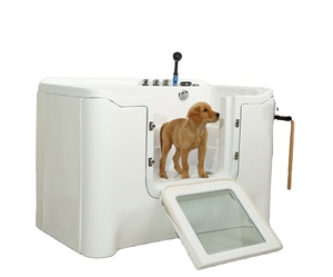 Baignoire de toilettage autonome moderne pour animaux de compagnie avec massage à air thermostatique, bulles, ozone, <span class=keywords><strong>spa</strong></span> lacté et design walk-in - Product Image 3