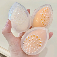 Éponge de maquillage avec trous d'aération, étui portable en forme d'œuf, boîte de rangement anti-moisissure pour houppette, support en forme de coquille d'œuf, emballage anti-poussière, boîte en plastique.