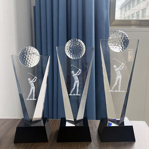 Trofeo deportivo de pelota de golf de cristal transparente - Product Image 5