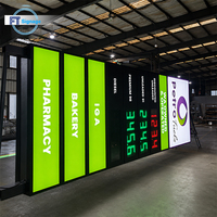 Panneau de station-service avec profil en aluminium, éclairage frontal, étanche IP65, CE ROHS, haute luminosité, affichage des prix du carburant