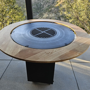 Corten Steel <b>Bbq</b> Set/outdoor Charcoal <b>Bbq</b> Grill Metal with Grill Table Wood Fire Barbecue Fire Pit - Product Image 4