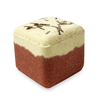 Bombe de bain carrée naturelle avec logo personnalisé, luxe, relaxante, parfum intense, 50g
