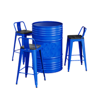 Ensemble de table et chaises de bar industrielles en acier, hauteur comptoir, pour pub, café, salon, restaurant, boîte de nuit