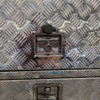 Armoire à outils en aluminium sur mesure avec tiroirs et couvercle à vérin à gaz, boîte à outils robuste en tôle diamantée pour camion avec 3 tiroirs