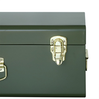 3er-Set Anpassbarer grüner Metall koffer mit goldenem Hardware-Speicher koffer Andenken koffer