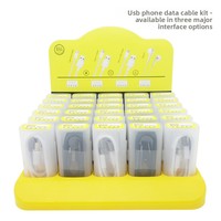 Ensemble de câbles de charge rapide et de transfert de données pour téléphone portable 24A avec connecteurs USB Micro USB Type-C - Emballage en boîte en plastique