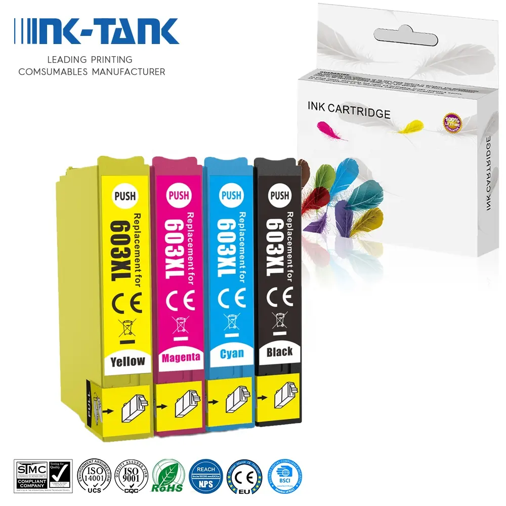 INK-TANK 603 XL T603 603XL T603XL Premium Color Compatible Inkjet Ink Cartridge for Epson XP-3105 XP-4105 XP-2100 Printer