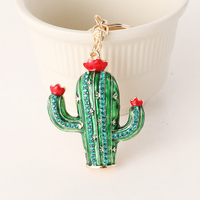 Nouvel Arrivage en Gros : Pendentif de Sac à Main Coloré en Strass, Accessoire de Sac Cactus Cartoon, Décoration Exquise, Porte-clés de Voiture