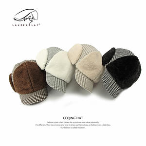 Gorro de invierno de 5 paneles estructurado de lujo, gorra de béisbol con solapa gruesa <span class=keywords><strong>y</strong></span> cálida, gorra de béisbol deportiva estilo camionero, logotipo personalizado, punto impreso - Product Image 2