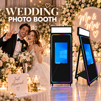 Kiosque Photobooth Portable Miroir Magique avec Appareil Photo Reflex Numérique et Écran Tactile, Machine Photobooth Selfie pour Entreprise de Location